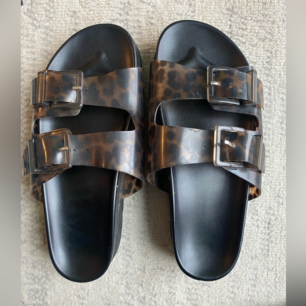 Zara cheetah platform sandals